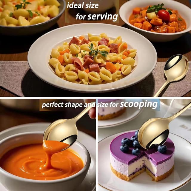 Thumbnail 5 de Mafier 7" Round Soup Spoons Set of 4 🍽