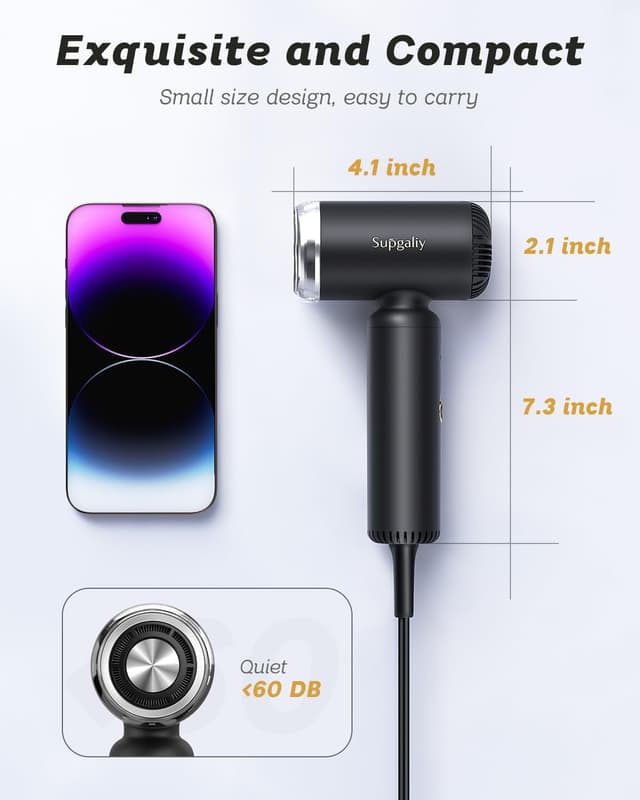 Detalle 2 de SUPGALIY H5 Travel Hair Dryer 1500W ๐โ