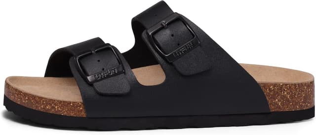 Detalle 2 de Litfun Damen Pantoletten Sandale mit Korkfußbett und verstellbarer Schnalle