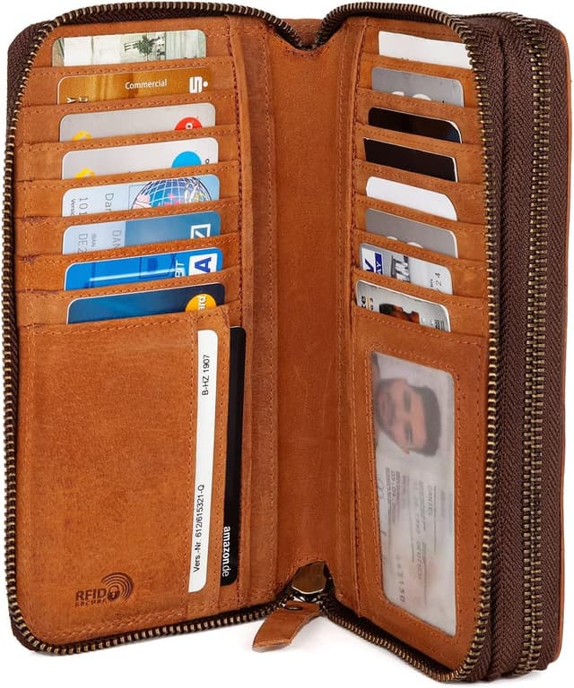 Detalle 2 de KRONIFY XXL Leder Geldbörse Damen 29 Karten