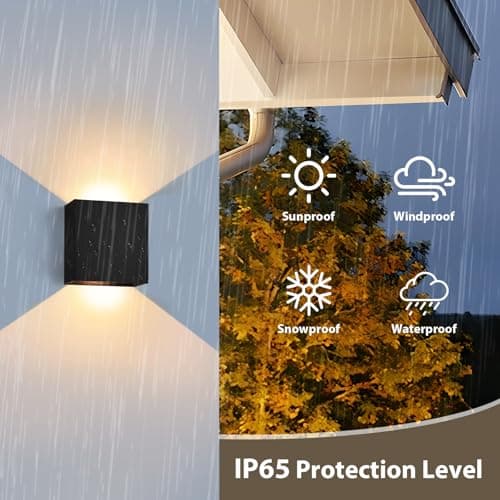 Detalle 2 de KYOTECH aplique de pared LED IP65 12W (2 uds), luz blanco cálido 3000K, exterior e interior