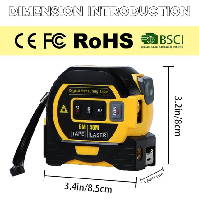 Detalle de Fitdays 3-in-1 laser tape measure 40m