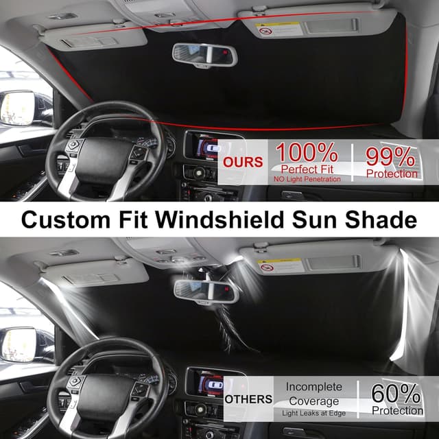 Detalle 2 de LHFLIVE Windshield Sun Shade for Honda CR-V (2017–2022) — Custom-Fit Heat & UV Protection