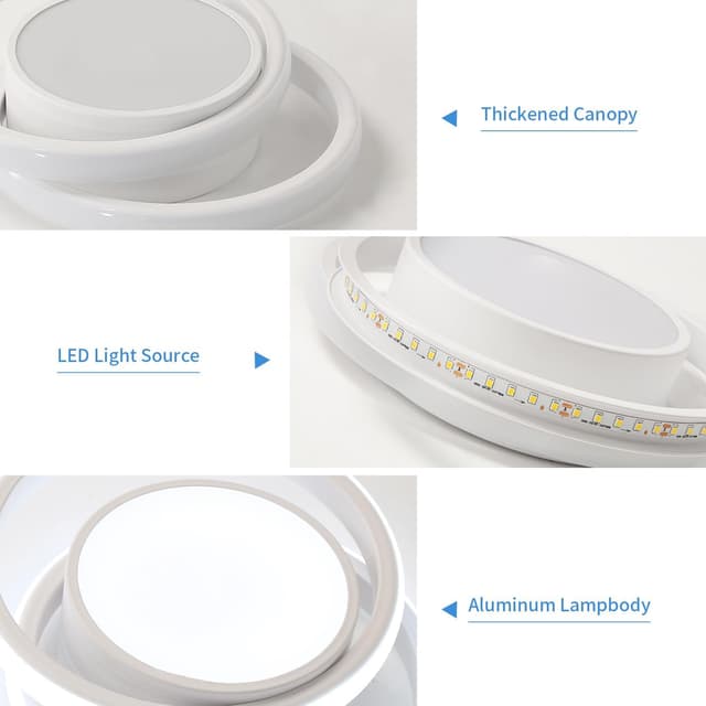 Detalle de Dorlink Dual-Round 32W LED Ceiling Light (2880LM, 6500K) for Hallway & Bedroom