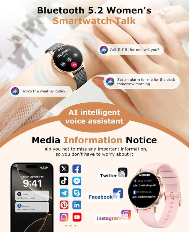 Thumbnail 1 de 2025 Reloj Inteligente Mujer con Siri y HRV