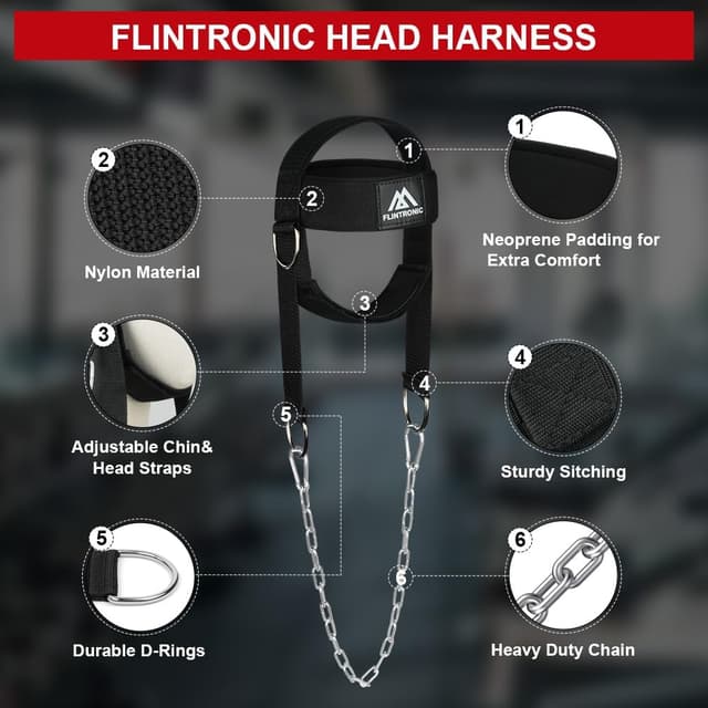 Detalle 2 de flintronic Arnés de Cabeza cuello ajustable