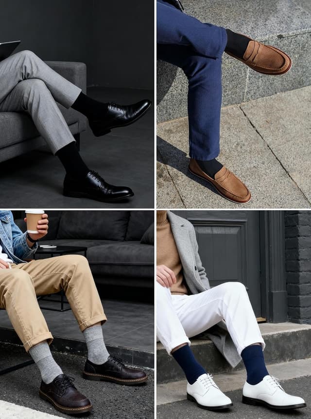 Detalle 2 de ZFSOCK Calcetines Hombre Algodón Vestir 5 Pares