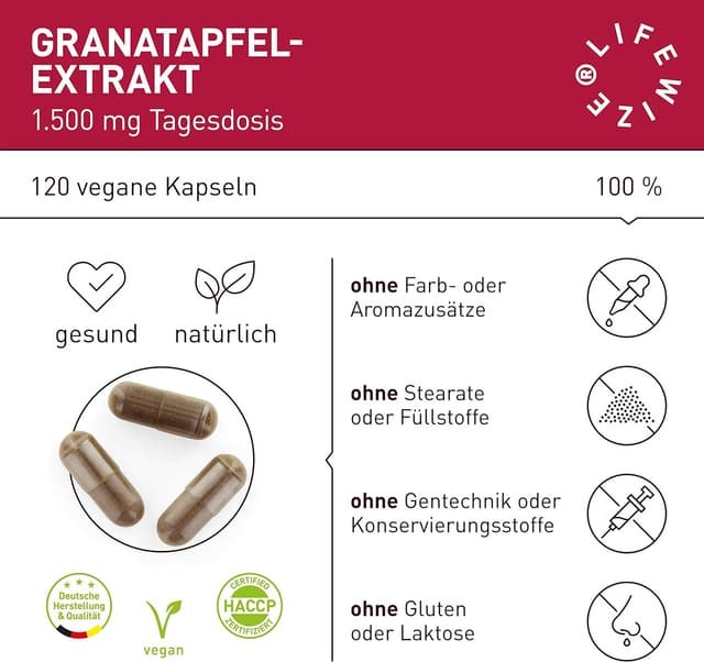 Detalle 2 de Granatapfel Extrakt Kapseln 30.000 mg