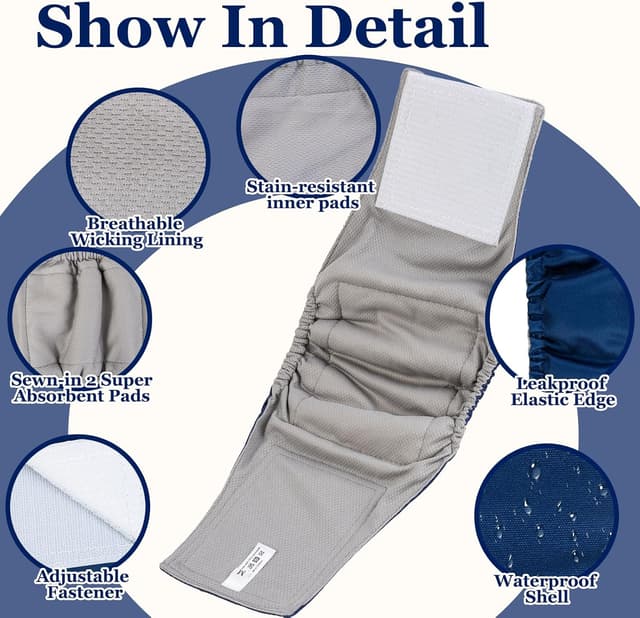 Detalle 2 de Dono Rüdenwindeln wiederverwendbar 3er Set