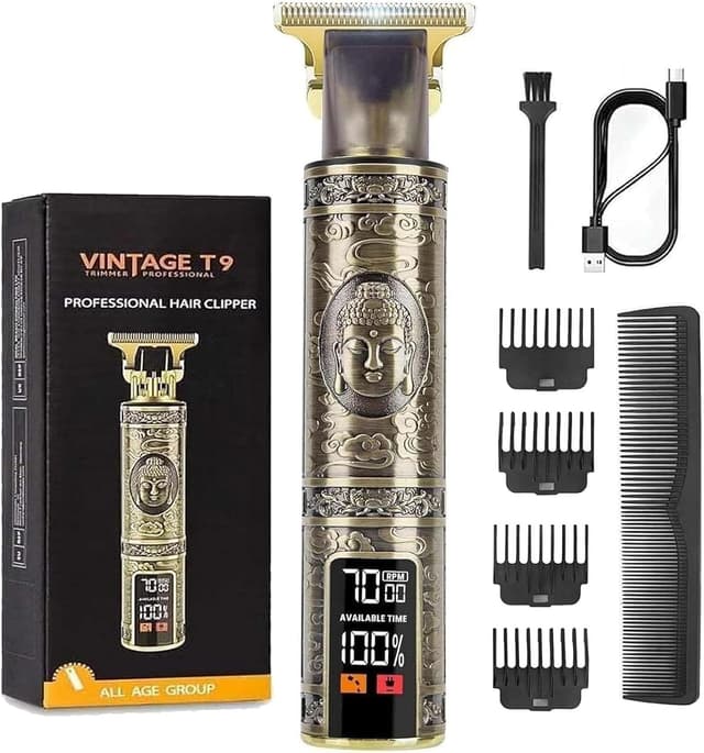 Detalle de LCD cordless beard trimmer with 1.6