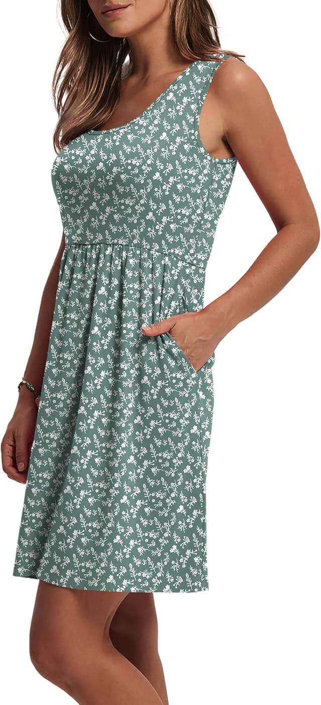 Thumbnail 3 de WIHOLL Women’s Summer Dress 2026 A-Line Sleeveless Sundress with Pockets