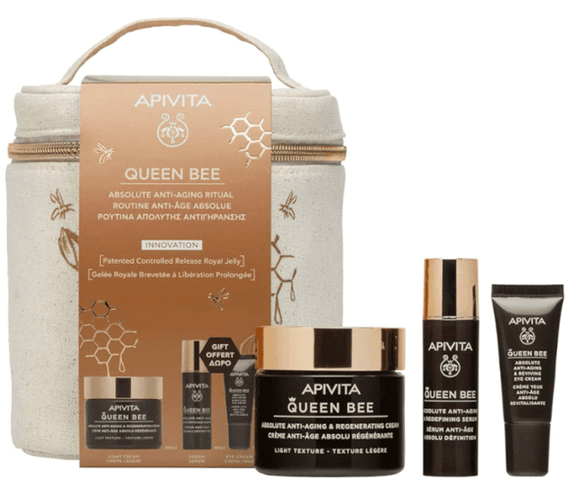 Detalle de Apivita Queen Bee Pack: Crema, Sérum y Contorno Ojos 🐝