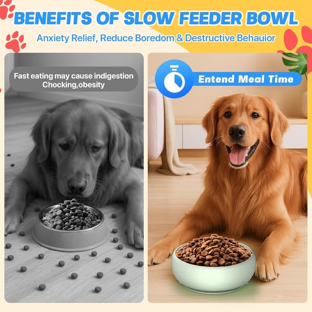 Detalle de Pawinner 2PCS Dog Lick Bowl & Slow Feeder Lick Mat (Non-slip Suction, BPA-free silicone)