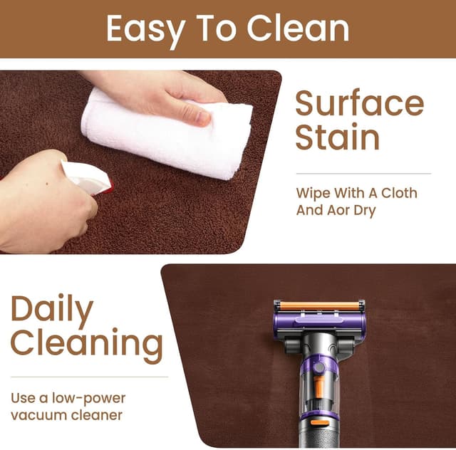 Detalle de Sour Lemon Living Room Large Shaggy Rug 160x230cm (Grey) – Washable, Anti-slip, Extra Large