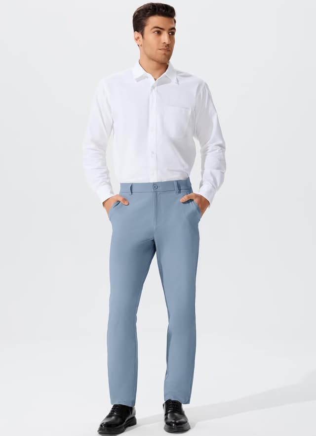 Detalle de QPNGRP Men’s Golf Pants (30/32/34" Inseam) Lightweight Stretch Quick-Dry Work Dress Pants