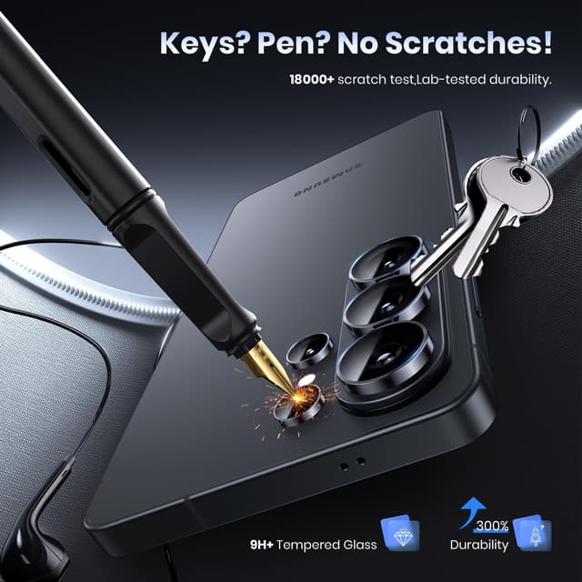 Detalle de Hoerrye for Samsung Galaxy S26 Ultra Camera Lens Protector (9H+ tempered glass, 12FT military grade) – Case-friendly invisible fit