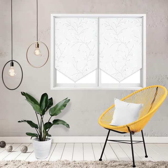 Detalle 2 de Soleil d’ocre Osaka – paire de brise-bise en polyester blanc 45 x 90 cm