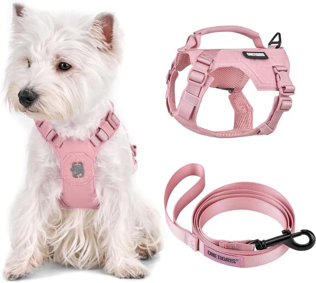 Detalle de OneTigris Harnais pour petit chien avec laisse 150 cm – Mini Trooper rose, taille XS