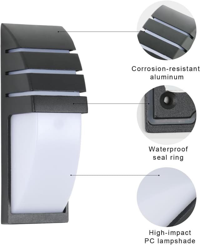 Detalle 2 de Comely Applique LED da parete IP65 12W