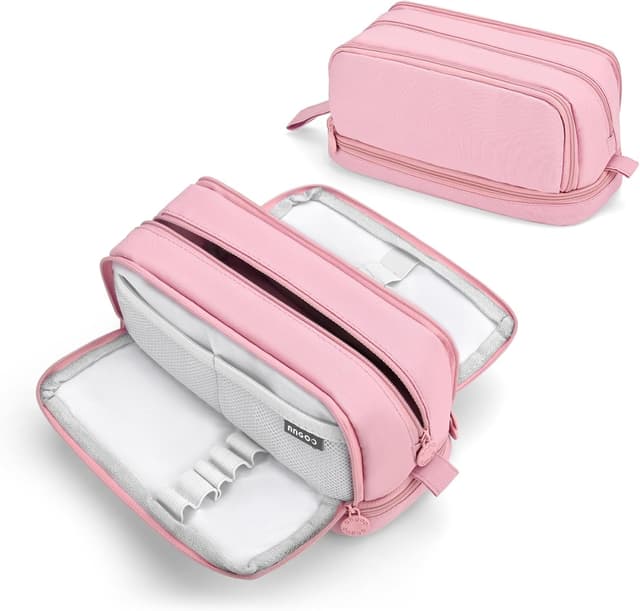 Detalle de Sciphylia astuccio grande a 4 scomparti in tessuto, con cerniera in metallo