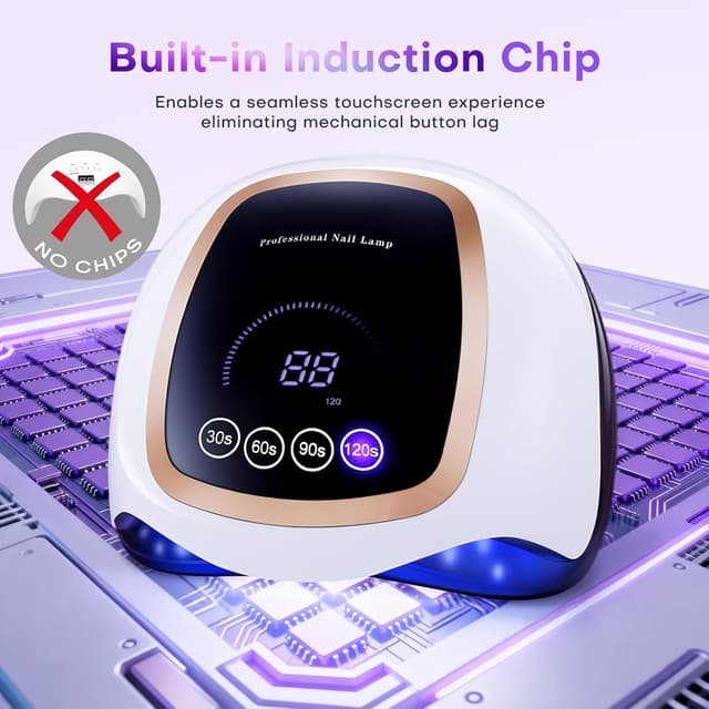Detalle de Gugusure UV LED Nail Lamp (180W) with LCD Display, Auto Sensor, and 42 Beads