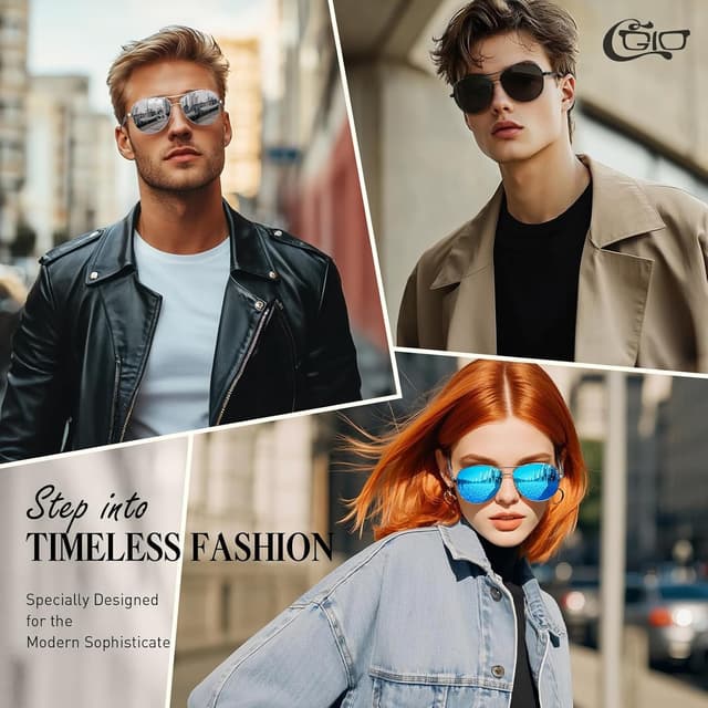 Detalle 2 de Lunettes de soleil CGID Polarisées UV400 Aviateur en alliage Al-Mg avec charnières à ressort GA61