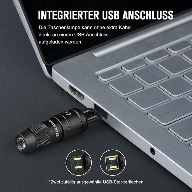 Detalle de OLIGHT iMini 2 Mini LED – USB-wiederaufladbare Schlüsselbund-Taschenlampe mit Magnetbasis