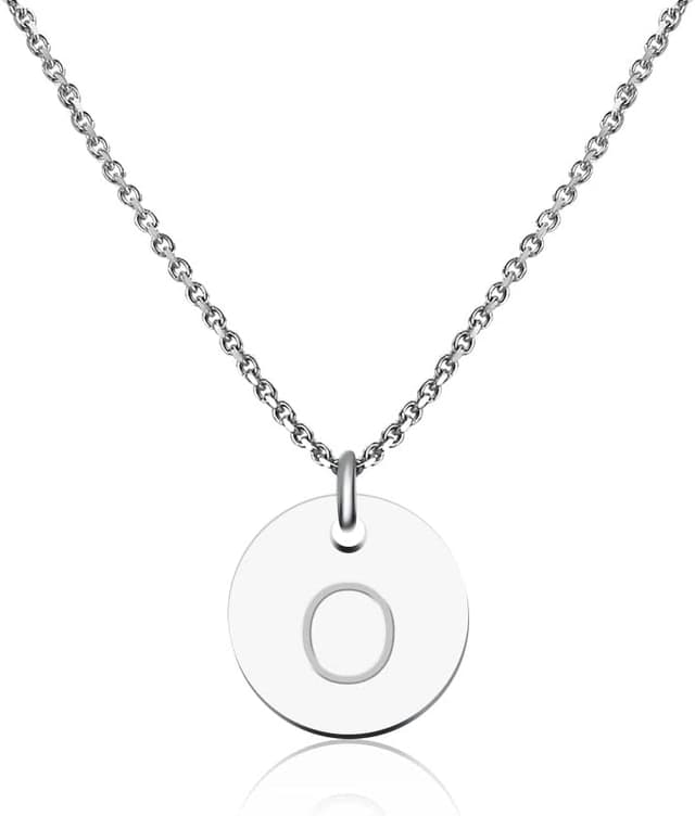 Detalle de Collier à pendentif avec lettre gravée GD GOOD.designs (argenté) pour femme