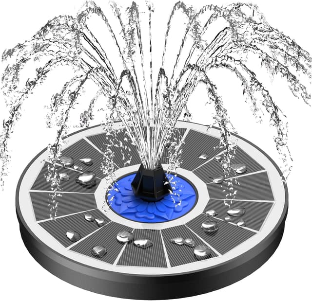 Detalle de SZMP Solar Fountain Upgrade 3.5W Solar Bird Bath Fountain with 7-in-1 Nozzles