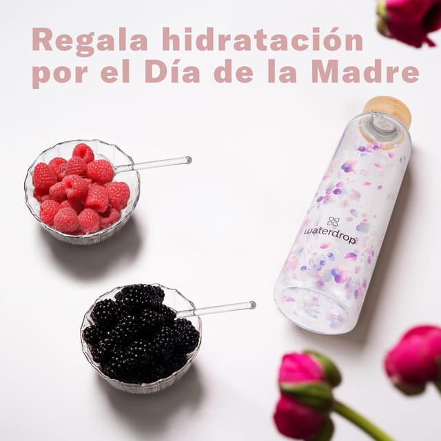 Thumbnail 4 de waterdrop® Día de la Madre: Botella de Vidrio 600ml + 18 Cubos 💧