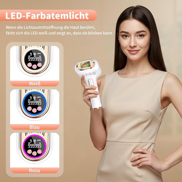 Thumbnail 6 de NIKYJM IPL-Gerät zur Haarentfernung (6,8 cm²) mit 3 Modi HR/SC/RA und 9 Energiestufen – Roségold