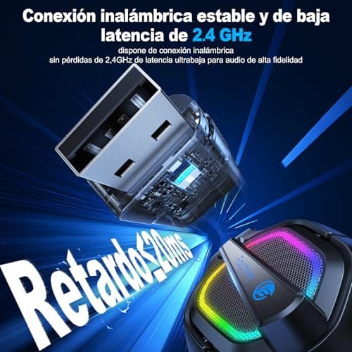 Detalle 2 de Fachixy FC200 Cascos Gaming Inalámbricos 50Hr 📢