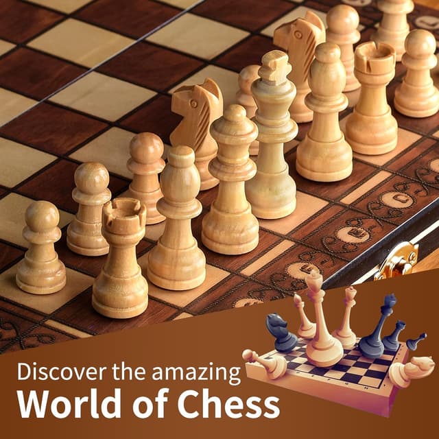 Thumbnail 6 de Aissom Schachspiel aus Holz 29x29 cm