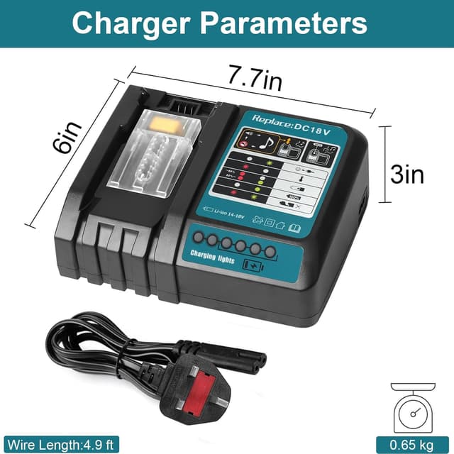 Thumbnail 6 de Powarobor Fast Charger 3.0A for 14.4V–18V