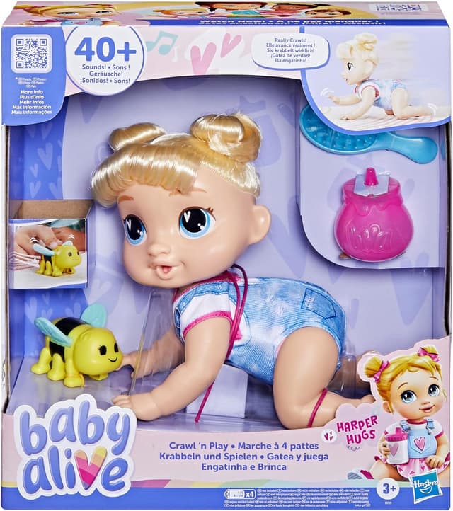Detalle de Baby Alive Harper Hugs 27 cm poupée interactive
