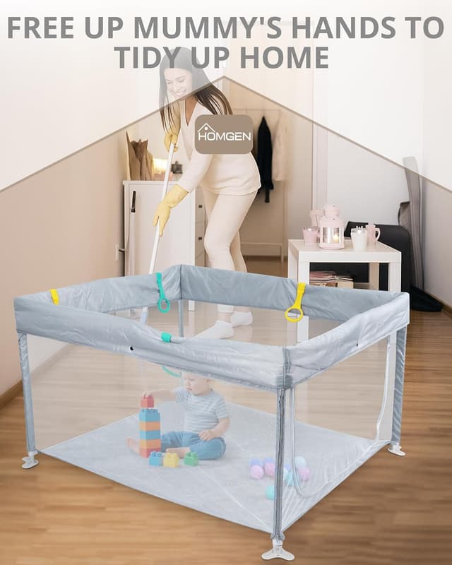 Thumbnail 6 de HOMGEN Foldable Playpen 120x120cm for Toddlers