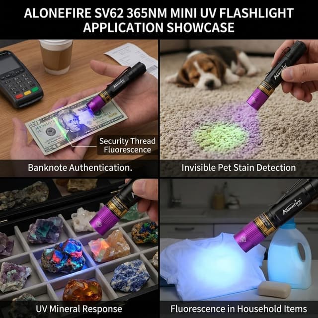 Detalle 1 de Alonefire SV62 UV Taschenlampe 365 nm