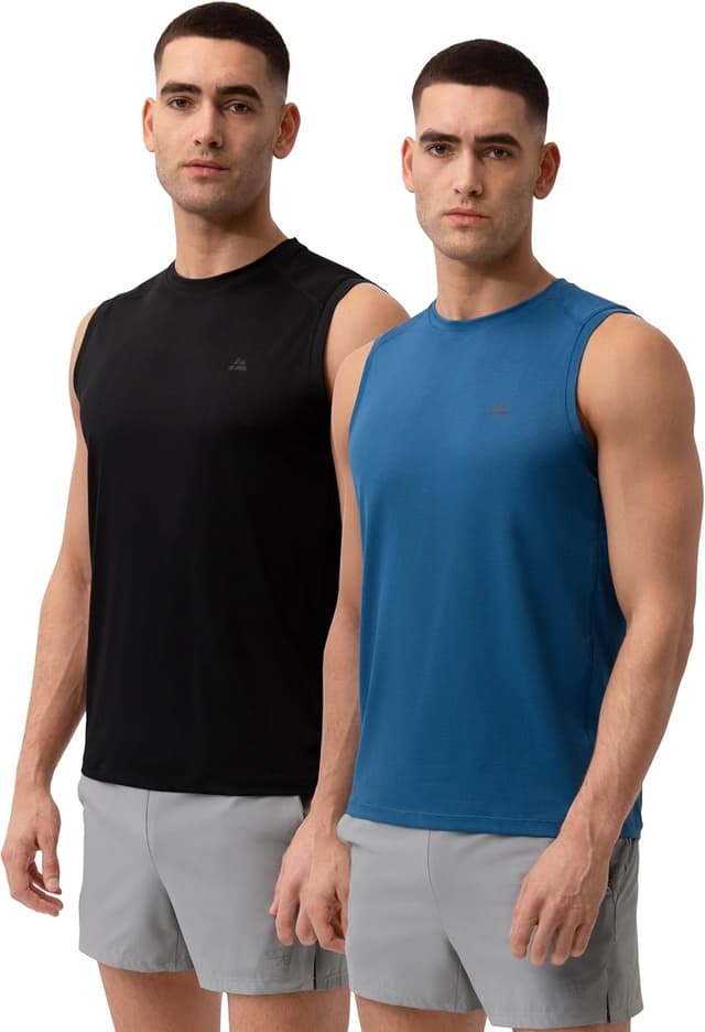 Detalle de DANISH ENDURANCE Débardeur de sport sans manches pour homme (lot 1 ou 2) – tissu extensible respirant