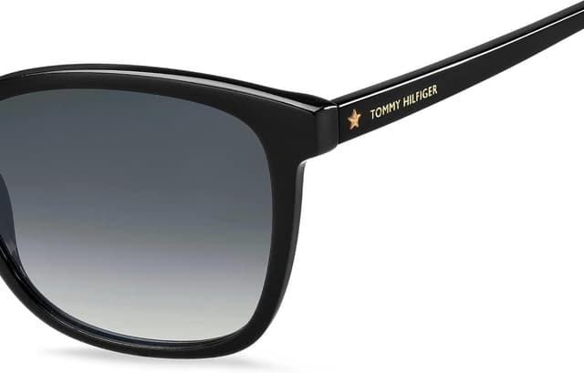 Detalle de Tommy Hilfiger Unisex Sonnenbrille in Schwarz/Grau, 54/18/140
