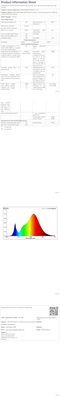 Thumbnail 6 de BKZO LED-Deckenleuchte mit Ventilator (55 cm) – stufenlos dimmbar, 24 Geschwindigkeitsstufen, 3000–5500 K