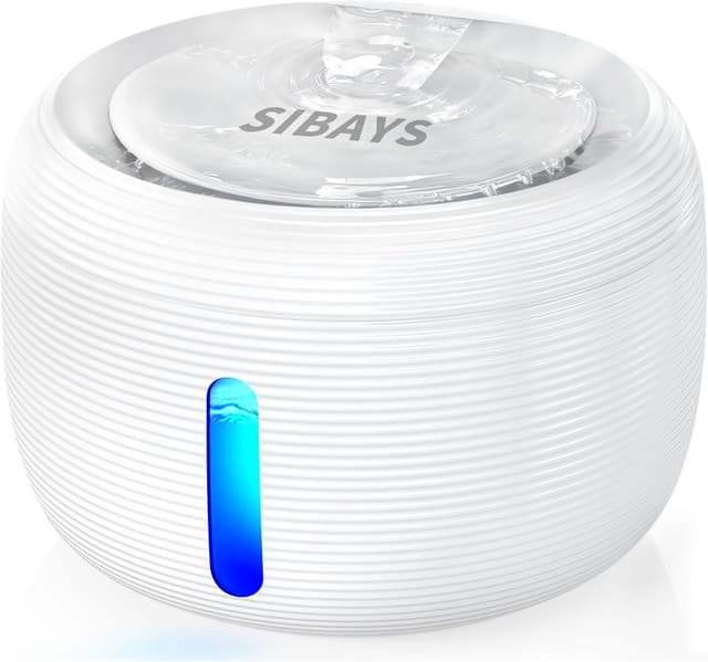 Detalle de SIBAYS Katzen-Trinkbrunnen mit 3,5 l, ultraleiser Pumpe (<25 dB) und LED-Fenster (FS77, BPA-frei)