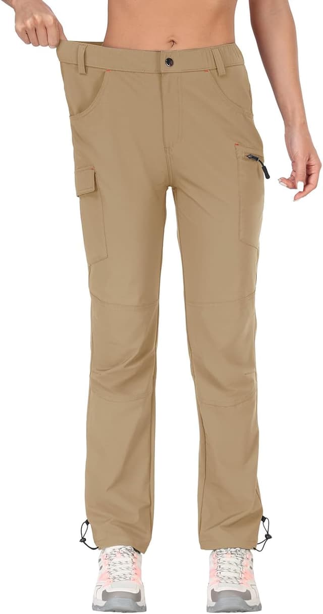 Detalle 2 de GymBrave Pantaloni Trekking Donna Cargo Capri 3/4 leggeri ad asciugatura rapida con tasche zip