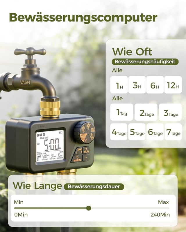Detalle 1 de Diivoo IP66 Bewässerungscomputer 2 Ausgänge
