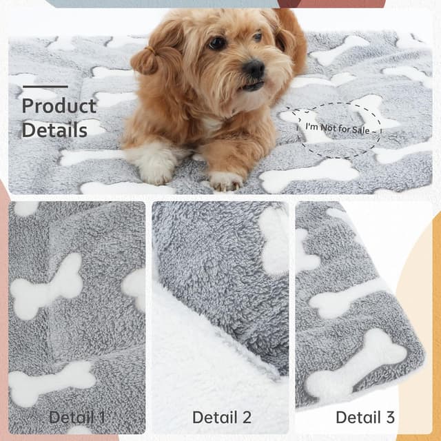 Detalle 2 de LY4U Small Dog Bed Mattress – soft warm plush, machine washable, easy-care pet mat (17.7” x 25.6”)