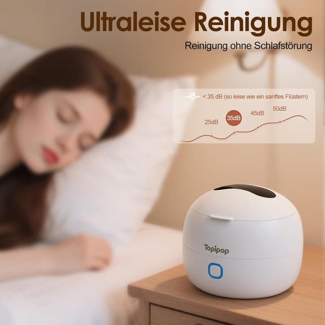 Detalle 2 de Ultraschallreinigungsgerät Zahnschiene 45 kHz inkl. UV‑Sterilisation, 200-ml-Dental Pod mit 3 Modi (Weiß)