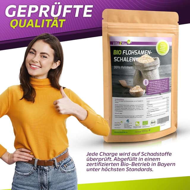 Thumbnail 5 de Vita2You Flohsamenschalen 1 kg