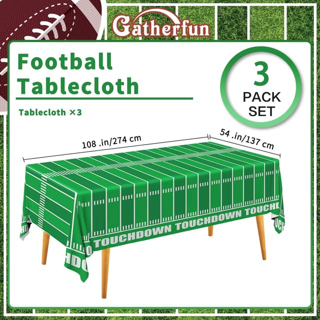 Detalle de Gatherfun Football Party Tablecloth 54 x 108 in