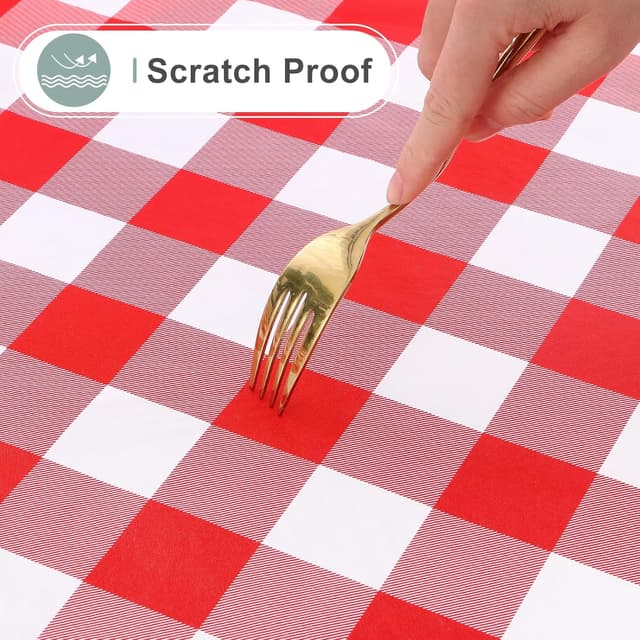 Thumbnail 4 de misaya Rectangle Waterproof Vinyl Table Cloth (60" x 120") with Buffalo Flannel Backing