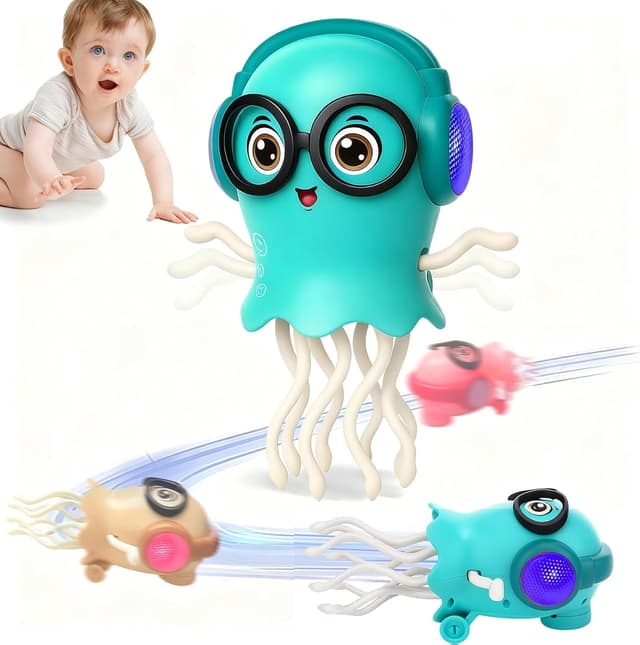 Detalle de Dancing Jellyfish Baby Toy – Interactive crawling tummy time toy with music & lights