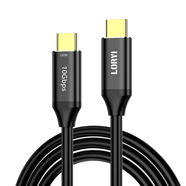 Detalle de Loryi USB-C auf USB-C Kabel Schnellladung (100 W), 1,2 m – 10 Gbit/s und 4K/60 Hz für MacBook, iPad & mehr